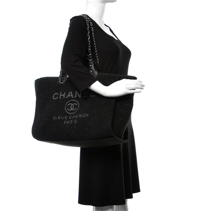 Chanel Lurex Boucle Medium Deauville Tote Black 2 of 10