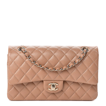 Chanel Iridescent Caviar Quilted Medium Double Flap Beige 1 of 9