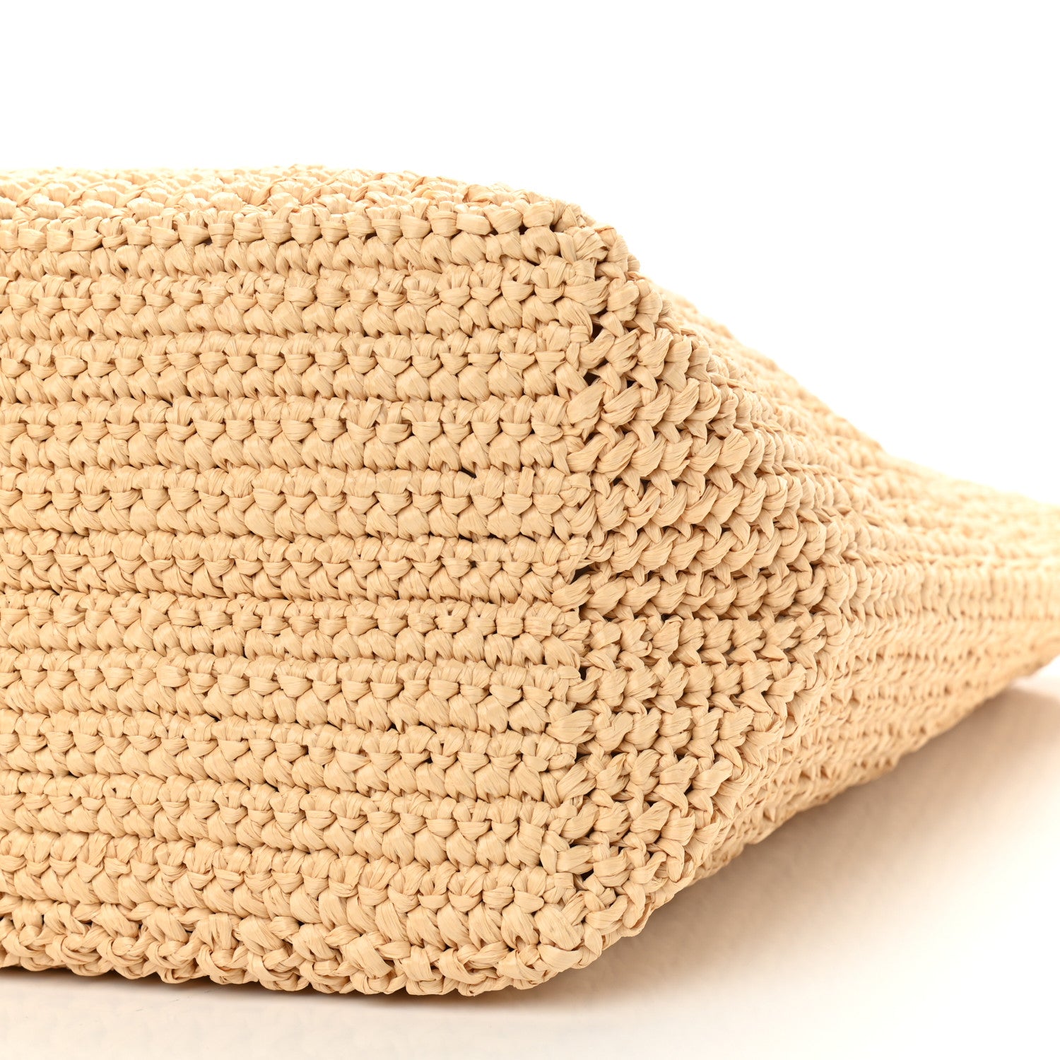 Prada Yarn Raffia Effect Crochet Embroidered Logo Tote Naturale 8 of 8