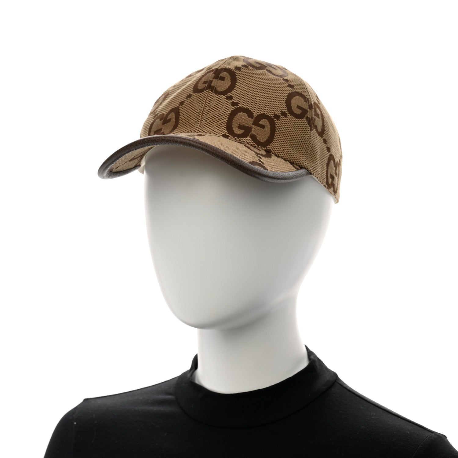 Gucci Monogram Jumbo GG Baseball Hat XL 59 Camel Ebony 2 of 10