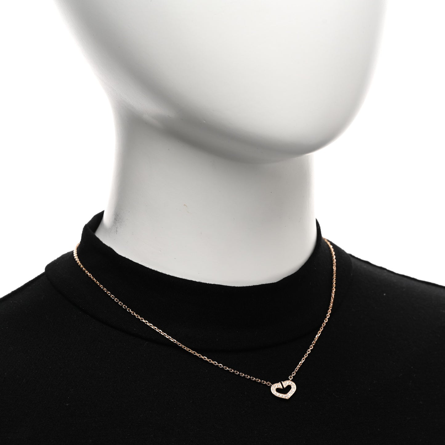 18K Pink Gold Diamond Hearts And Symbols Pendant Necklace