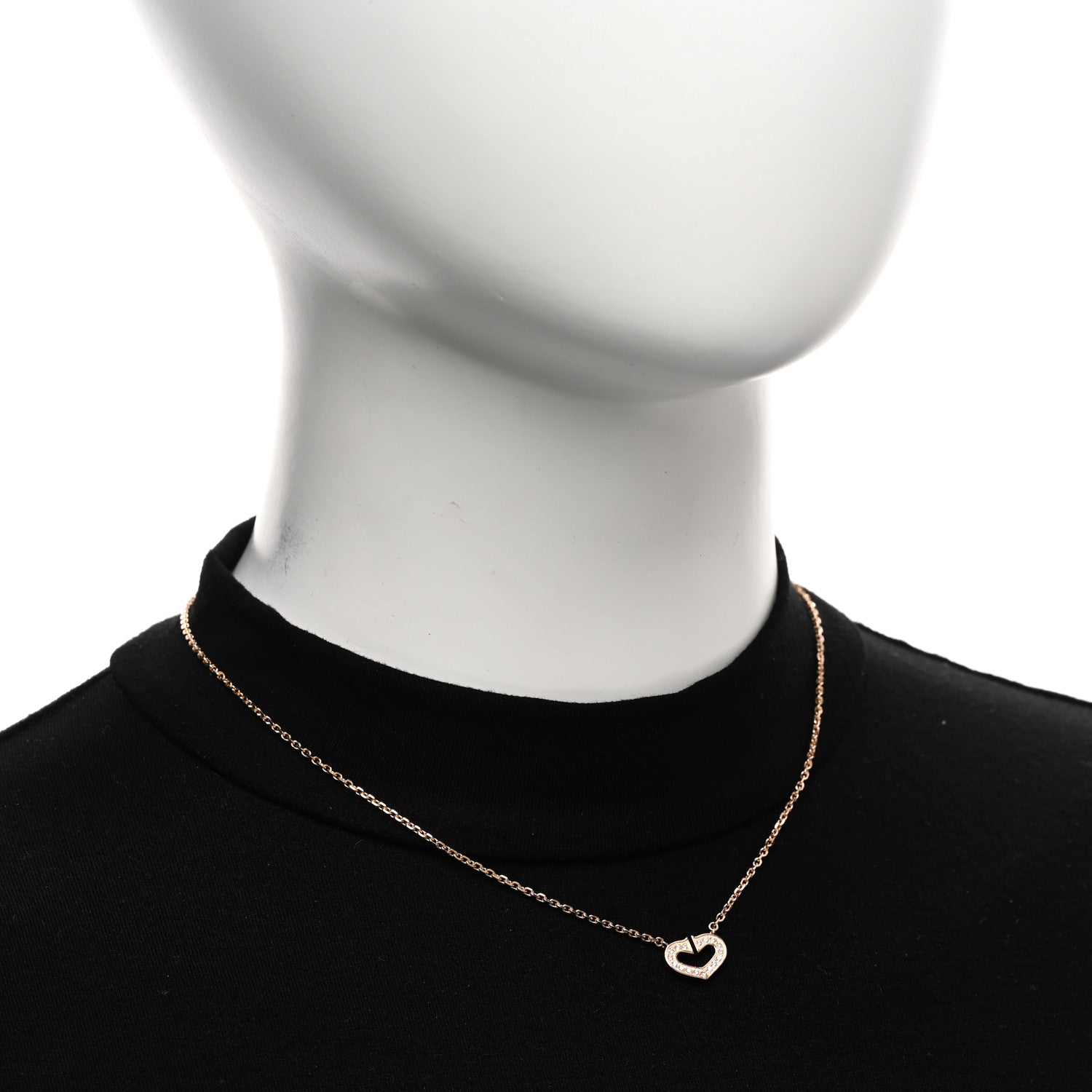 Cartier 18K Pink Gold Diamond Hearts And Symbols Pendant Necklace 2 of 4