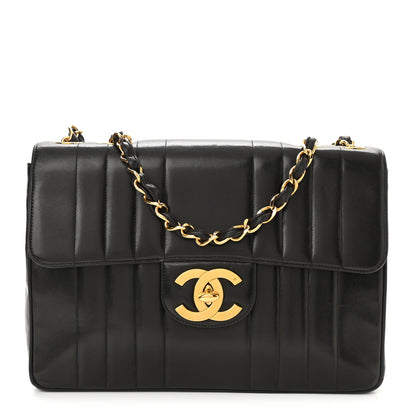 Chanel Lambskin Vertical Quilt Jumbo Single Flap Black 1 of 19