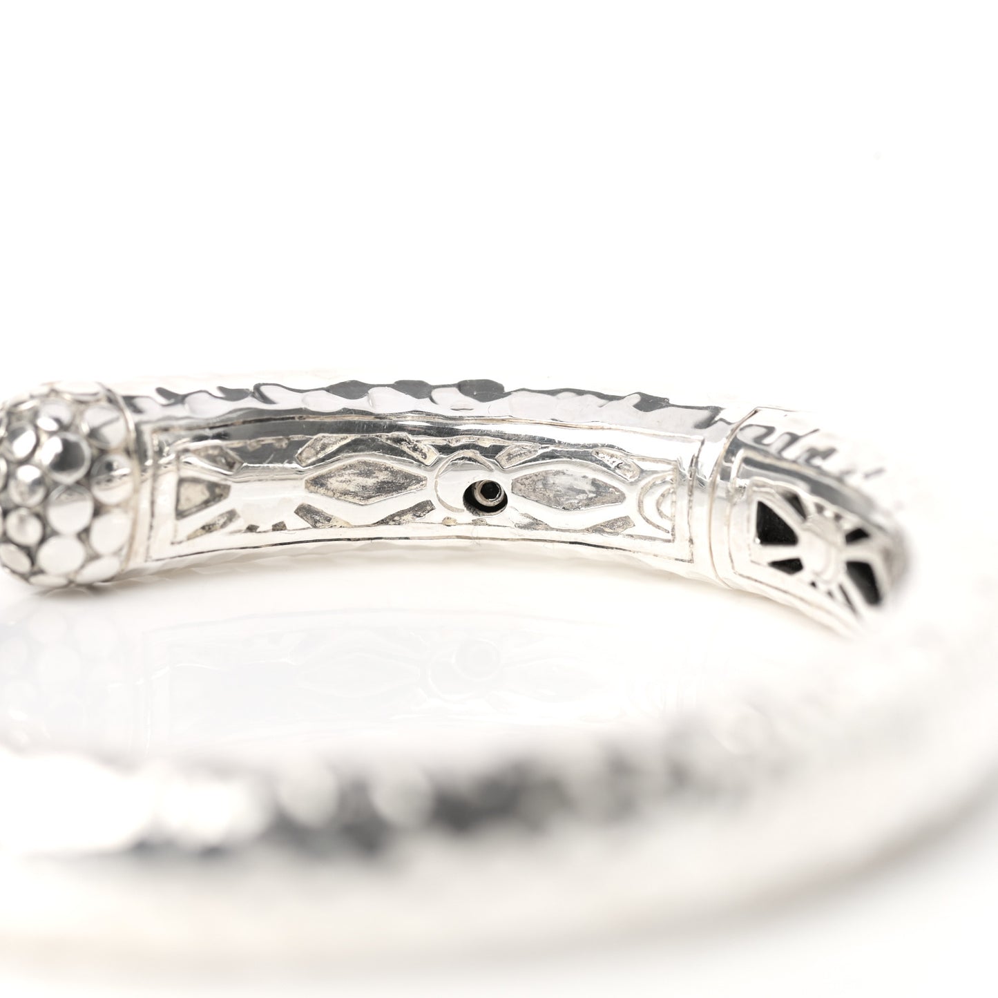 Sterling Silver Hammered Dot Kick Cuff Bracelet