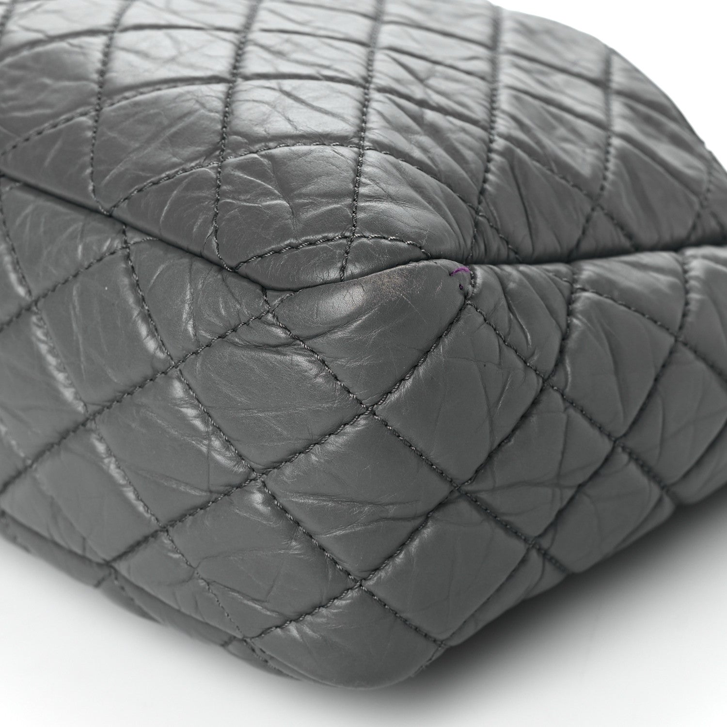 Chanel Aged Calfskin Quilted Large Reissue Camera Case Grey 10 of 10