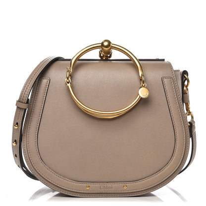 Chloe Calfskin Suede Medium Nile Bracelet Bag Motty Grey 1 of 8