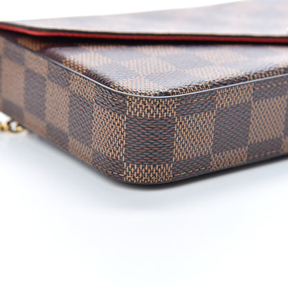 Louis Vuitton Damier Ebene Pochette Felicie Chain Wallet 10 of 12