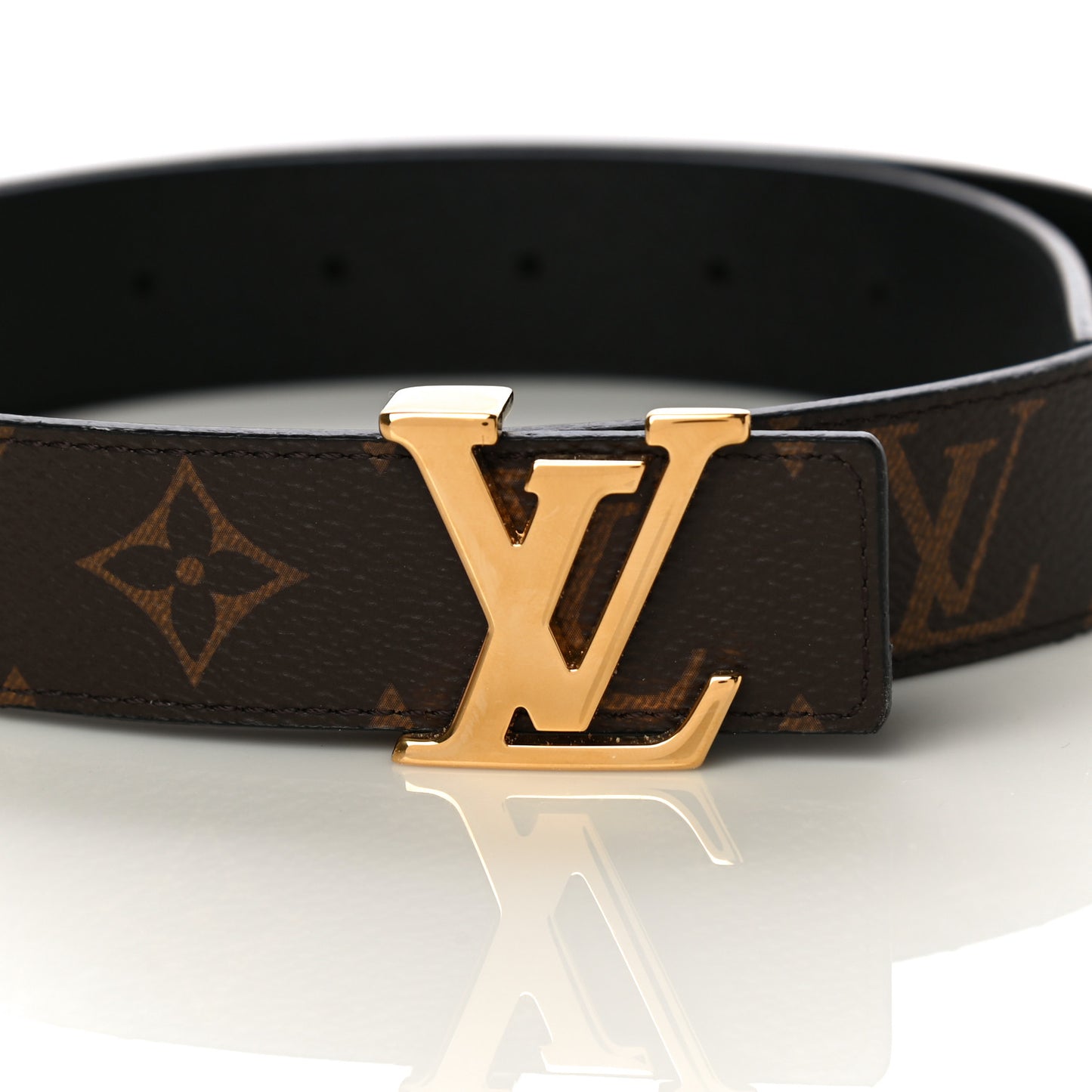 Calfskin Monogram 30mm LV Initiales Reversible Belt 80 32 Black