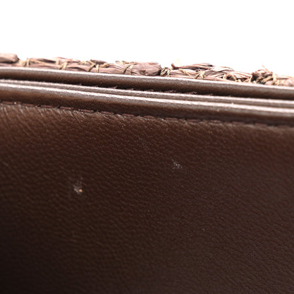 Valentino Garavani Raffia One Stud Chain Clutch Dark Brown 11 of 14