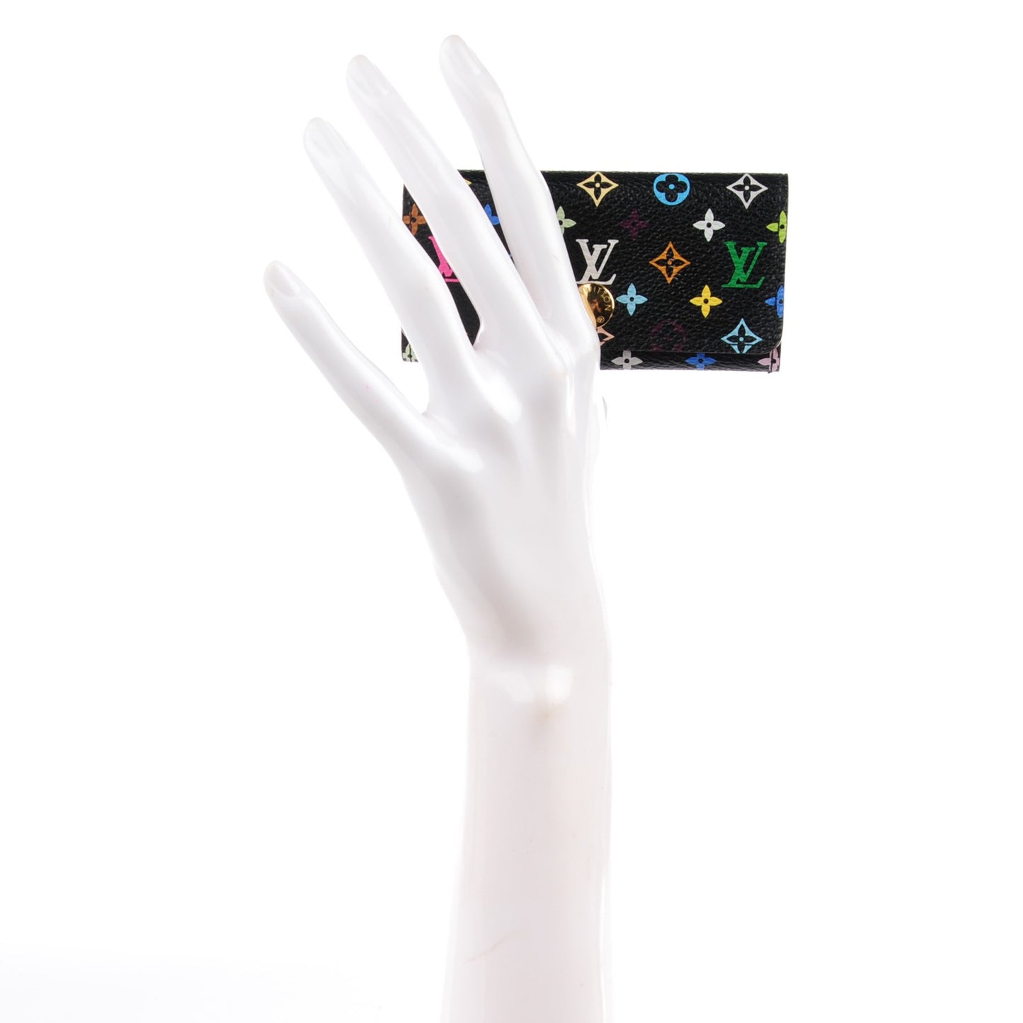 Monogram Multicolor Multicles 4 Key Holder Black Grenade