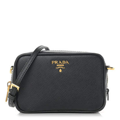 Prada Saffiano Mini Camera Crossbody Bag Black 1 of 11