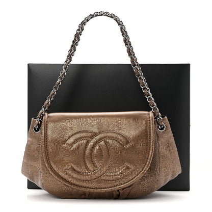 Chanel Metallic Caviar Half Moon Large Flap Bronze 11 of 11