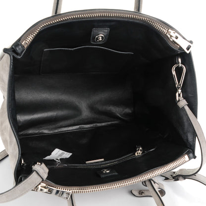 Prada Suede Twin Pocket Tote Acciaio 5 of 9