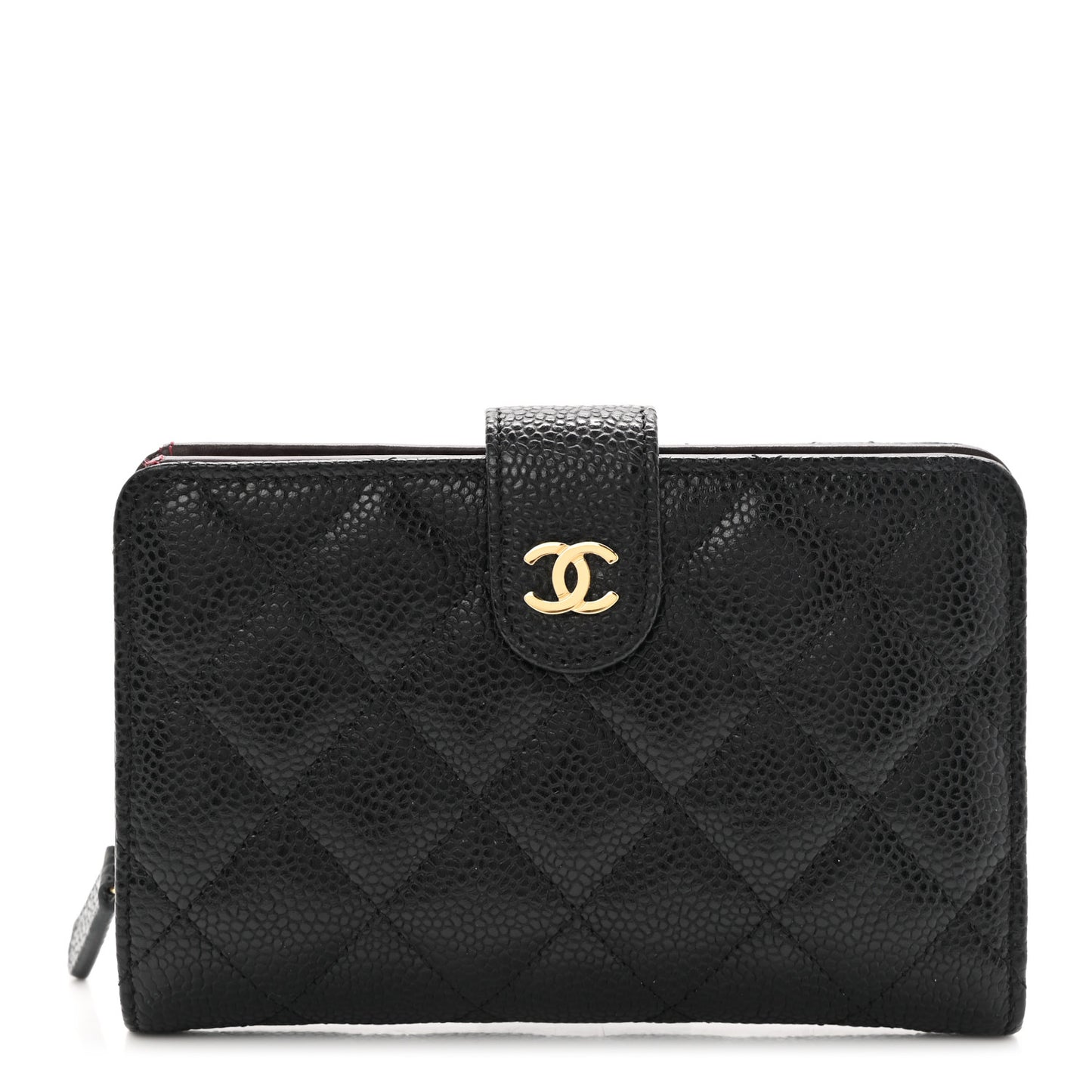 Caviar Quilted CC French Wallet Black