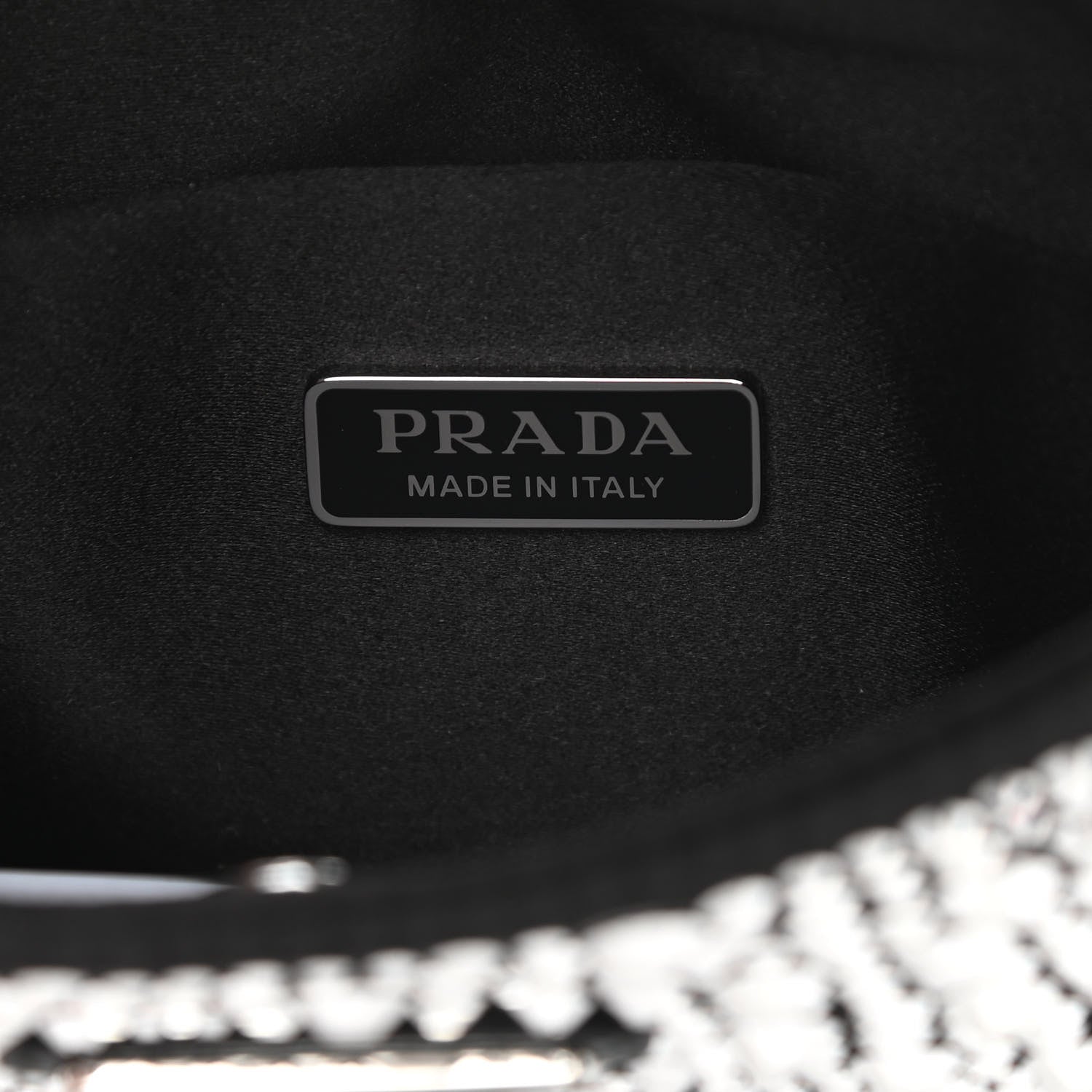 Prada Satin Crystal Cleo Adjustable Strap Shoulder Bag Metal 6 of 11