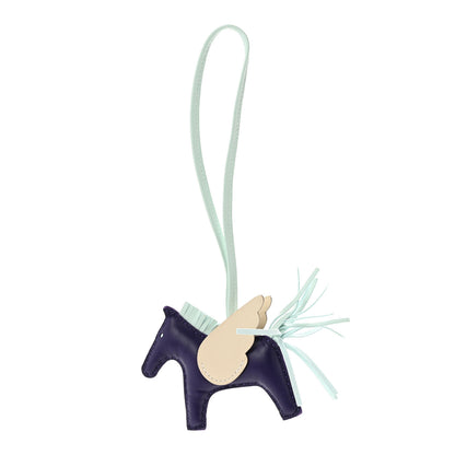 Hermes Milo Lambskin Grigri Rodeo Pegase Horse Bag Charm PM Purple Vert Peppermint Craie Purple Vert Peppermint Craie 1 of 6