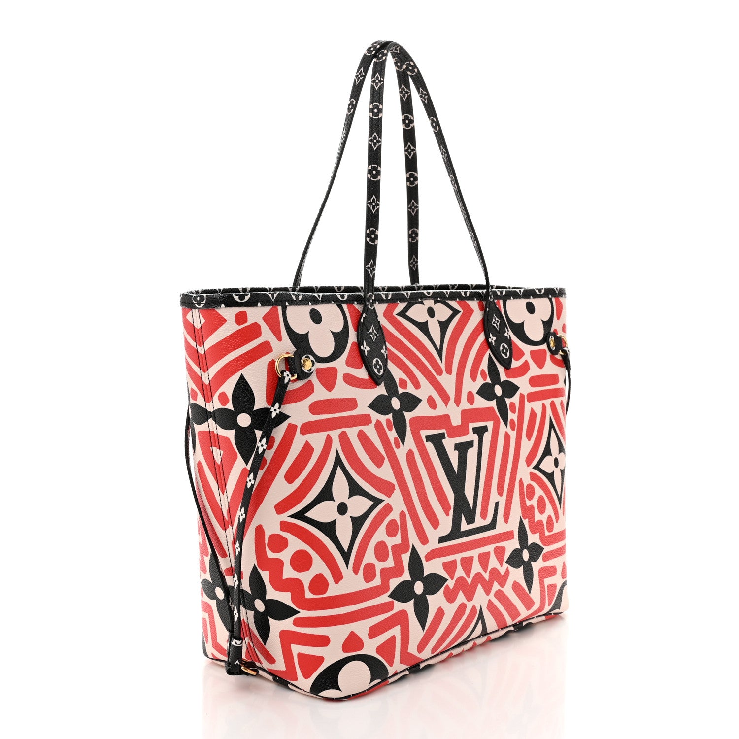 Louis Vuitton Monogram Giant Crafty Neverfull MM Creme Rouge Black 4 of 12