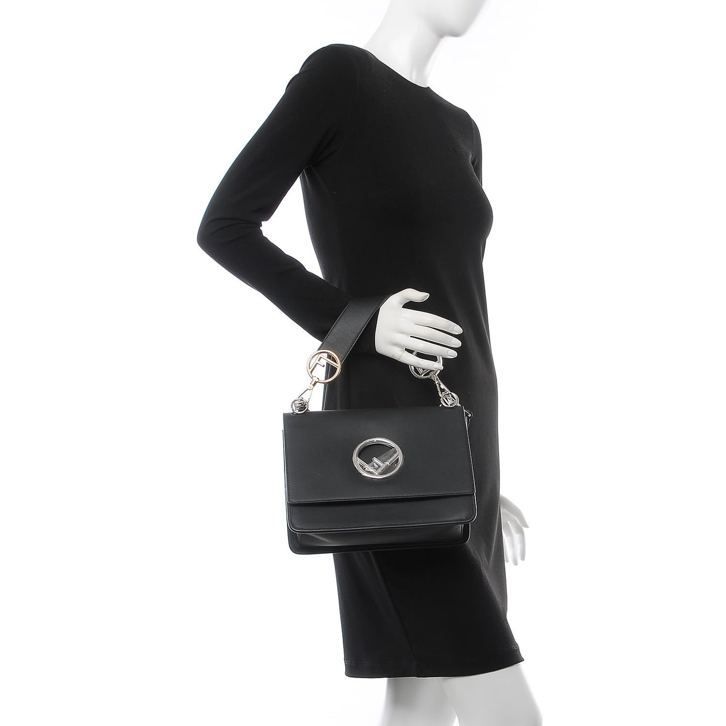 Vitello Century Opaco F is Fendi Kan I Shoulder Bag Black