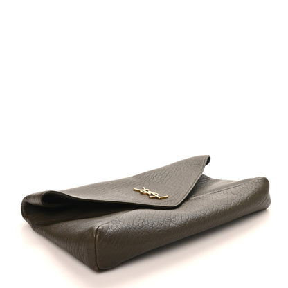 Saint Laurent Grained Lambskin Large Cassandre Envelope Pouch Light Musk 6 of 16