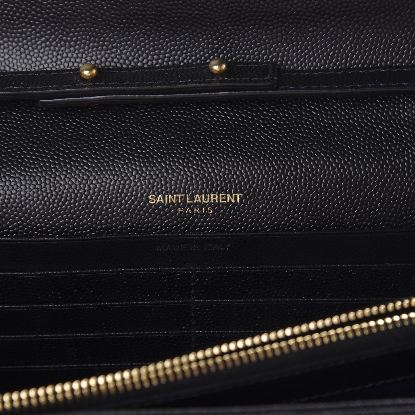 Grain De Poudre Matelasse Chevron Monogram Chain Wallet Black