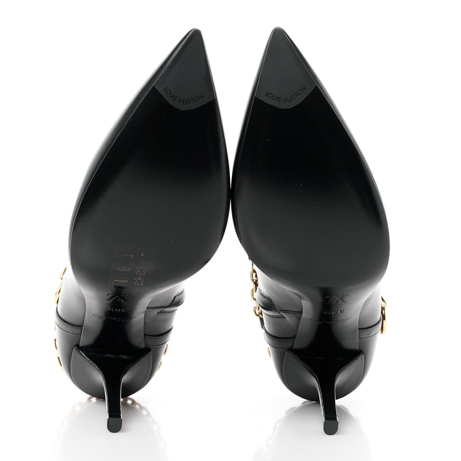 Louis Vuitton Calfskin Mansion Chain Ankle Boots 38.5 Black 5 of 9