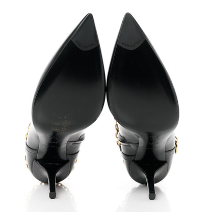 Louis Vuitton Calfskin Mansion Chain Ankle Boots 38.5 Black 5 of 9