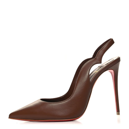 Christian Louboutin Calfskin Hot Chick Slingback 100 Pumps 38 Nude 6 1 of 8