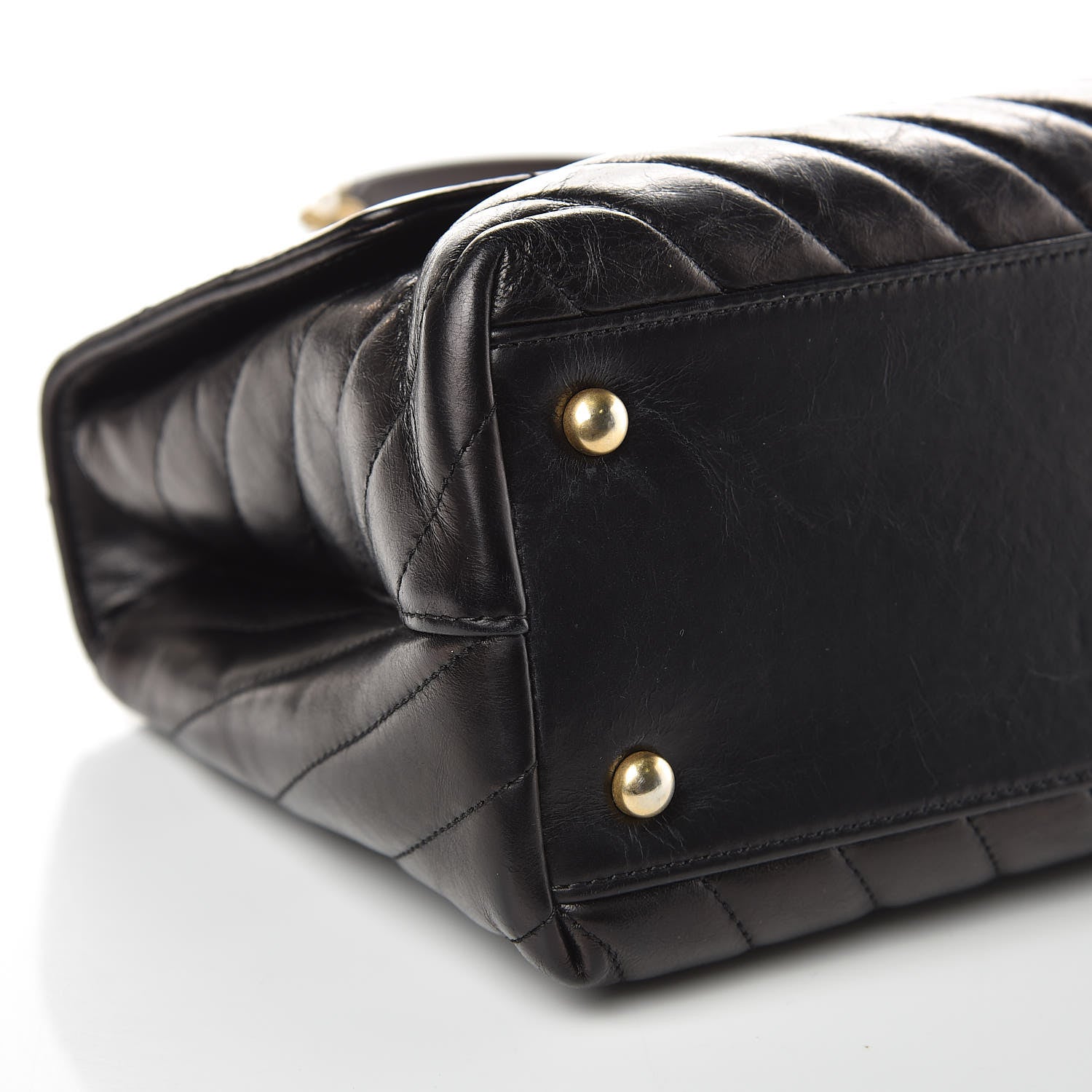 Chanel Calfskin Chevron Quilted Small Coco Handle Flap Black 10 of 11