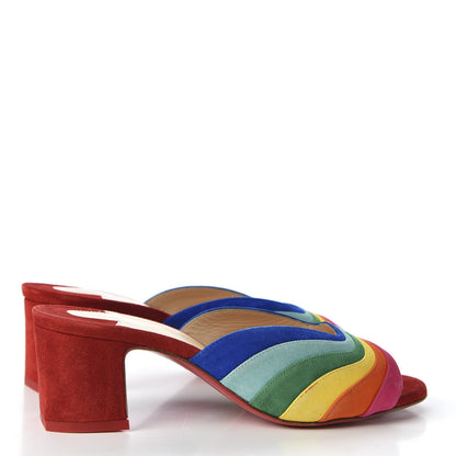 Christian Louboutin Veau Velours Rainbow Degradouce 55 Slide Sandals 36.5 Multicolor 4 of 8