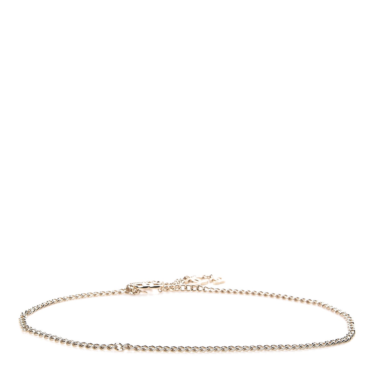 Enamel CC Chain Belt Gold Beige