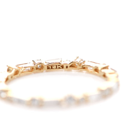 Suzanne Kalan 18K Yellow Gold Diamond Thin Mix Eternity Ring 54 7 5 of 5