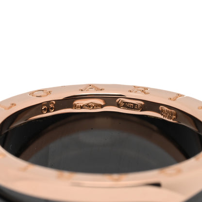 Bulgari 18K Rose Gold Black Ceramic B.Zero1 Four-Band Ring 58 8.5 5 of 6