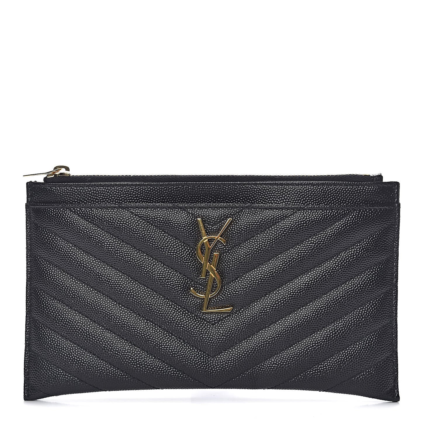 Grain De Poudre Chevron Monogram Bill Pouch Black