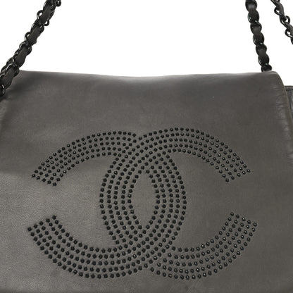 Chanel Lambskin Studded Accordion CC Flap Grey 8 of 10