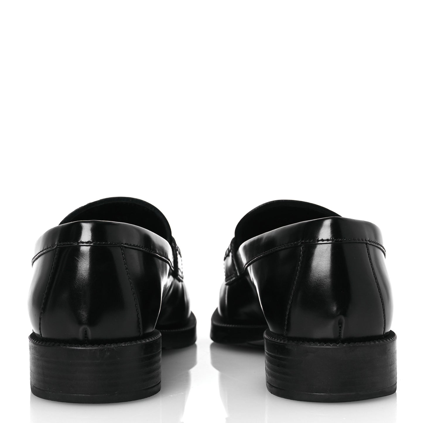 Spazzolato Metal Triangle Logo Loafers 38 Black