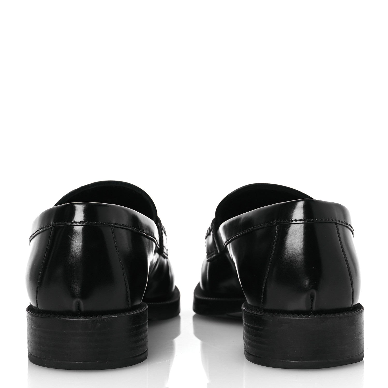 Prada Spazzolato Metal Triangle Logo Loafers 38 Black 6 of 15