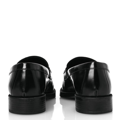 Prada Spazzolato Metal Triangle Logo Loafers 38 Black 6 of 15