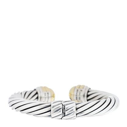 David Yurman Sterling Silver 14K Yellow Gold 10mm Cable Classics Hinged Bracelet 2 of 3
