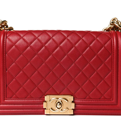 Chanel Caviar Quilted Medium Boy Flap Red 7 of 11
