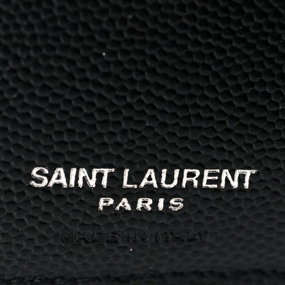Saint Laurent Grain De Poudre Matelasse Chevron Monogram Zipped Two-Part Wallet Black 6 of 7