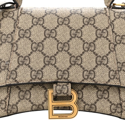 Balenciaga X GUCCI GG Supreme Monogram Small Hourglass Top Handle Bag Beige Ebony 8 of 13