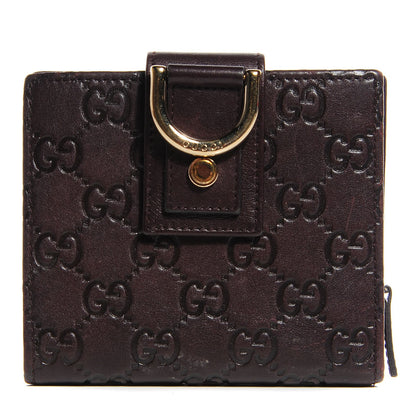 Gucci Guccissima D Ring Compact Wallet Chocolate Brown 1 of 8