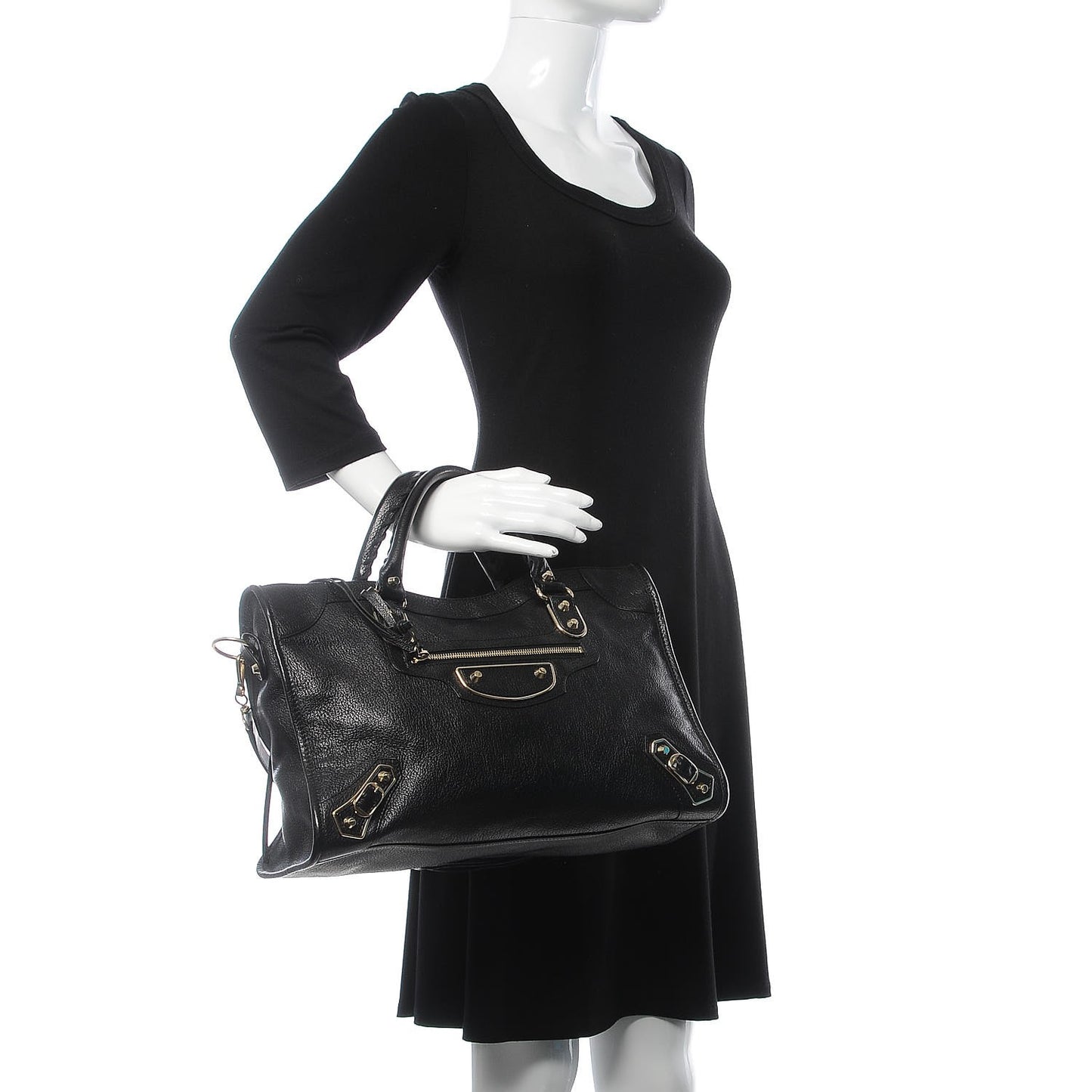 Chevre Gold Metallic Edge Hardware City Black