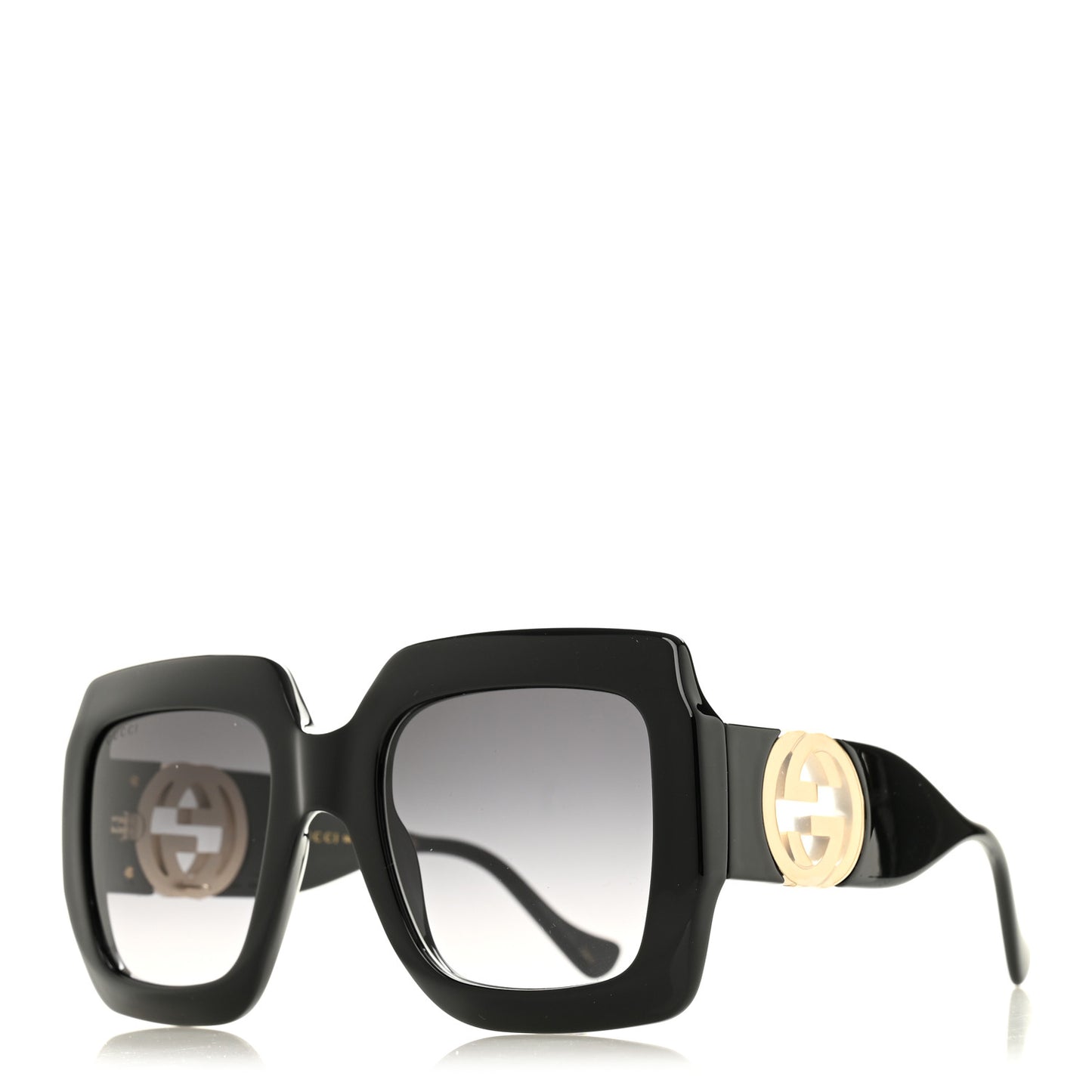 Acetate Square Frame Chain Sunglasses GG1022S Black