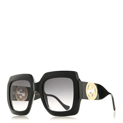Gucci Acetate Square Frame Chain Sunglasses GG1022S Black 1 of 7