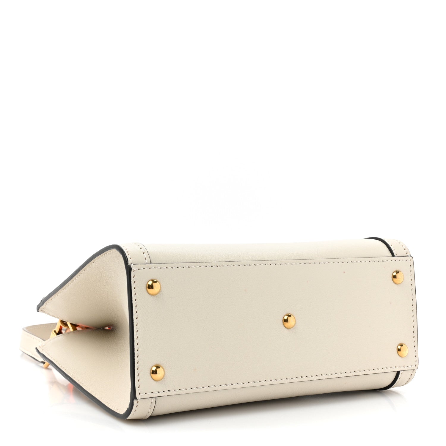 Gucci Wonka Grain Calfskin Mini Diana Tote Bag Mystic White Orange Fluo 4 of 12