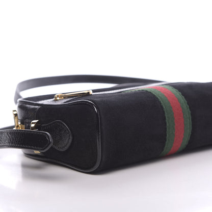 Gucci Suede Patent Web Mini Ophidia Shoulder Bag Black 9 of 10