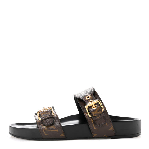Monogram Bom Dia Mule Sandals 38 Black