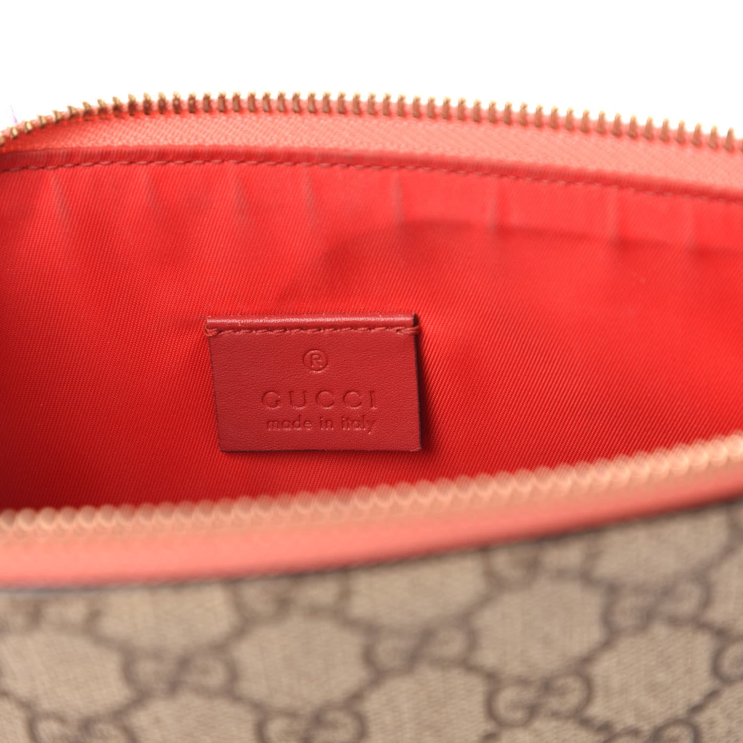 Gucci GG Supreme Monogram Face Embroidered Wrist Wallet Pink 8 of 11