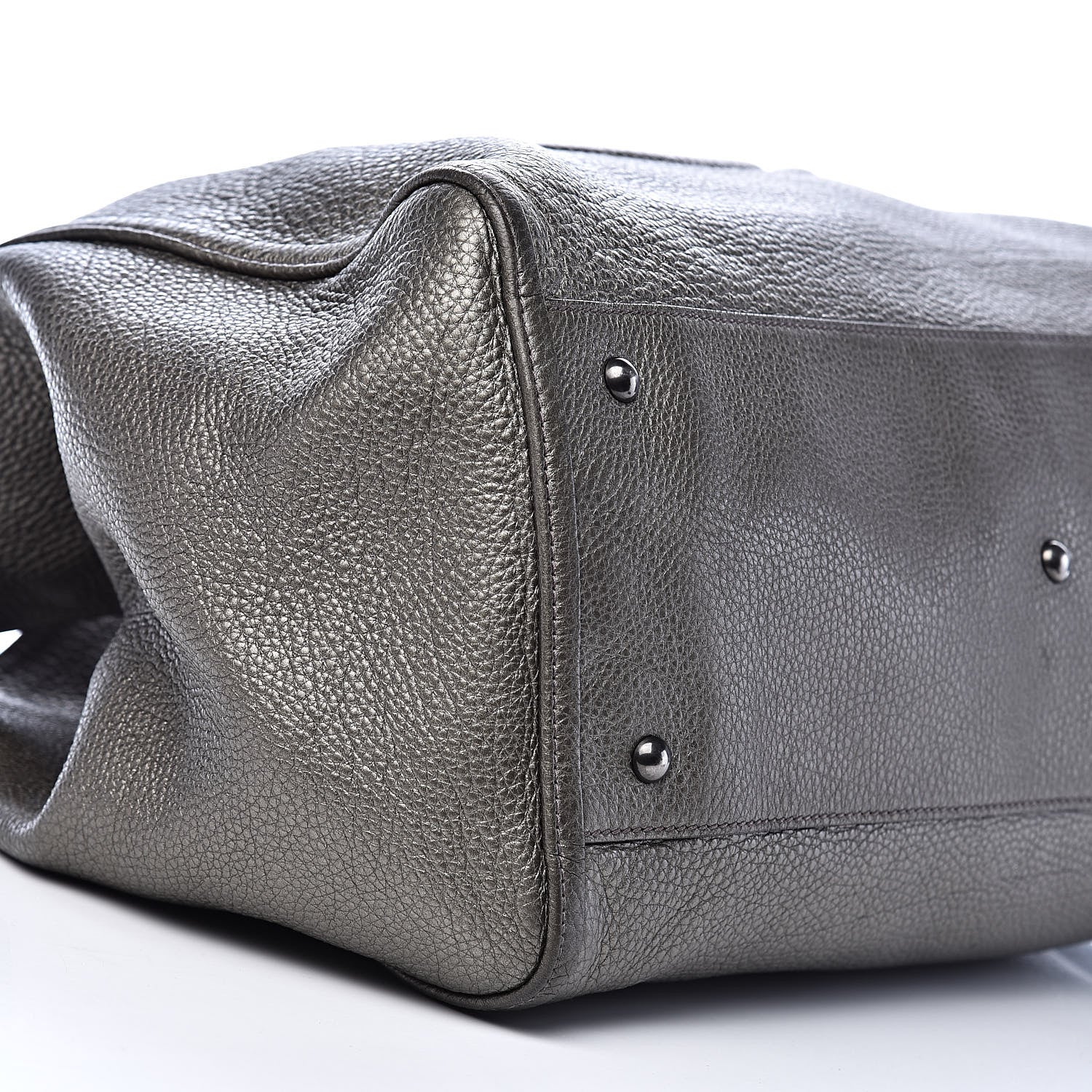 Gucci Metallic Pebbled Calfskin Large Soho Shoulder Bag Sasso 8 of 11